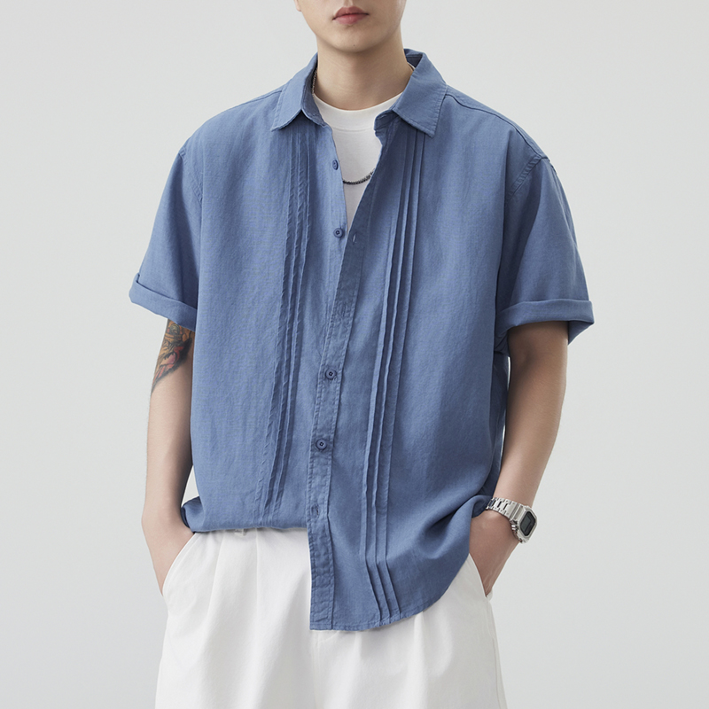 Summer Clothing Old Money - Camisa Masculina de Linho e Algodão