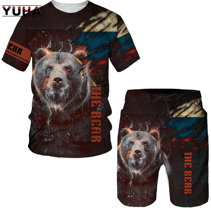 Summer Clothing Women - Conjunto de Camiseta e Shorts Masculino