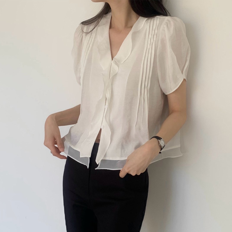 Summer Clothing Old Money - Blusa de Verão Estilo Coreano com