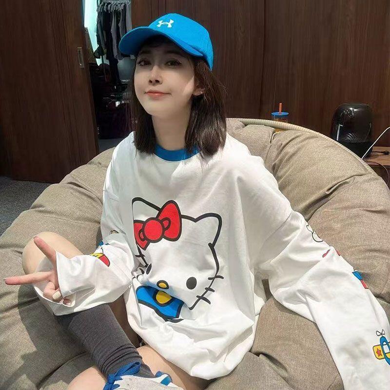 Summer Clothing Women - Camiseta Feminina de Manga Longa Hello