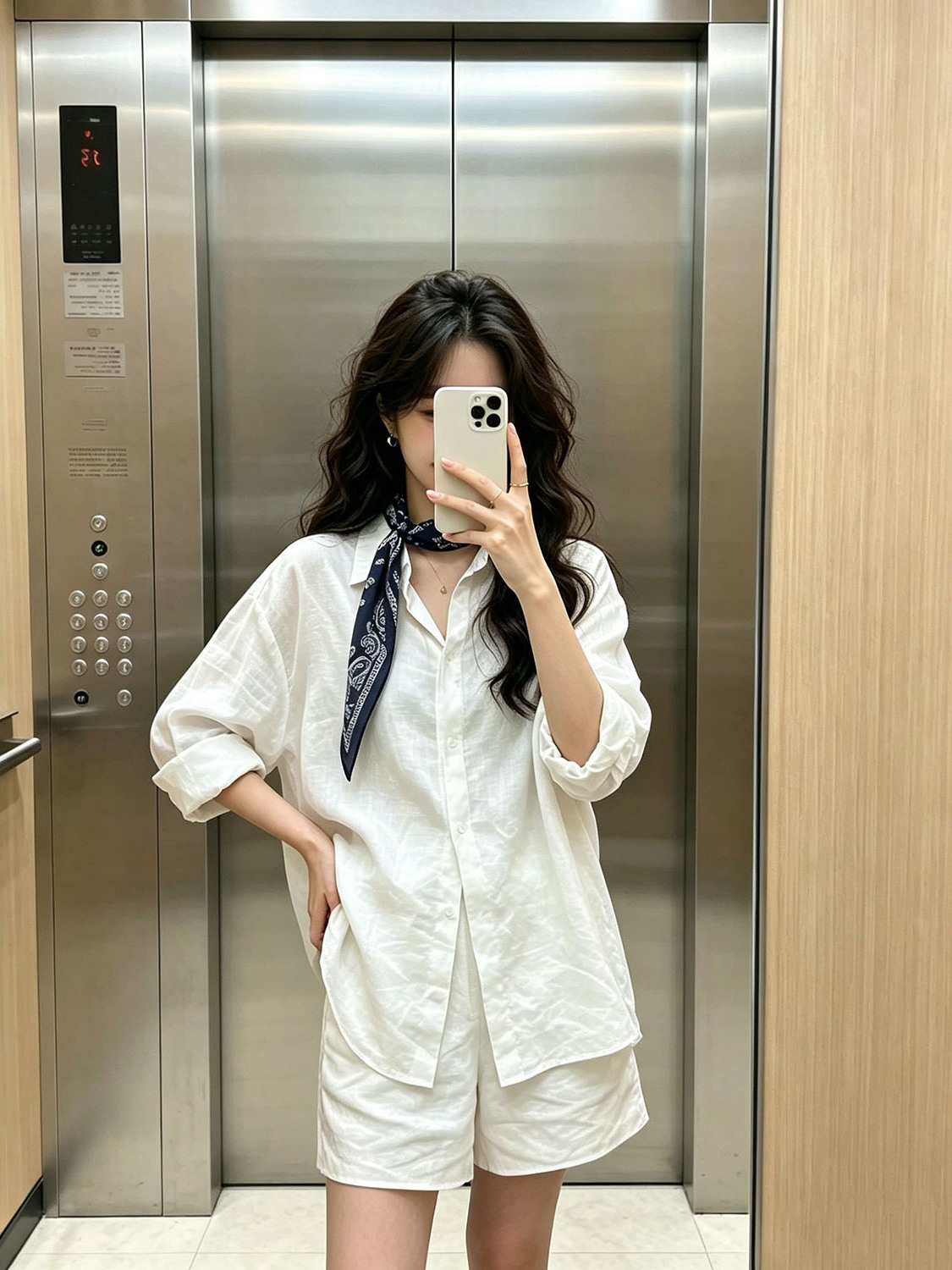 Summer Clothing Old Money - Conjunto de Camisa Branca Estilo Coreano