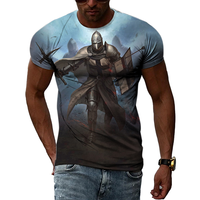 Summer Knights Clothing - Camiseta masculina Handsome Knight estampada em