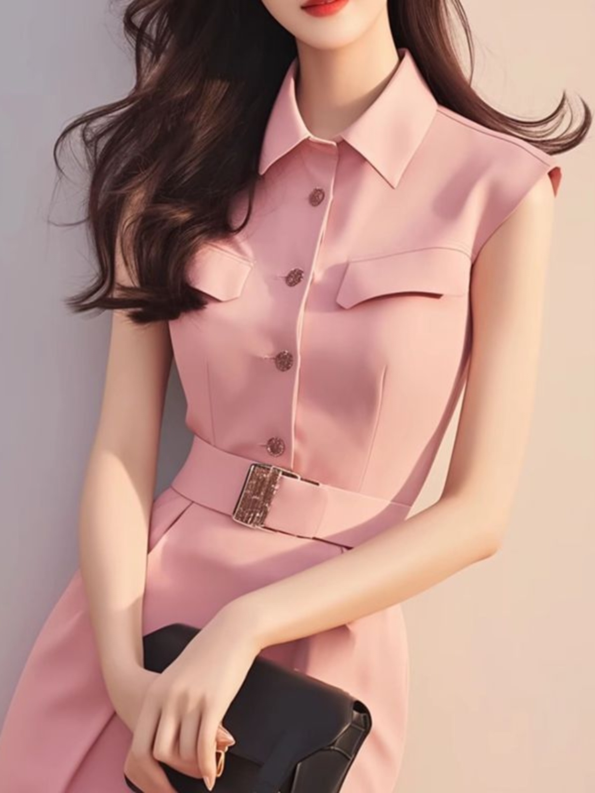 Summer Line Clothing Brand - Vestido Longo Rosa Elegante, Moda Estilosa